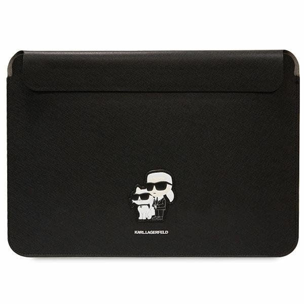 Karl Lagerfeld Saffiano Karl & Choupette 16" Laptop Sleeve Black - KLCS16SAKCPMK