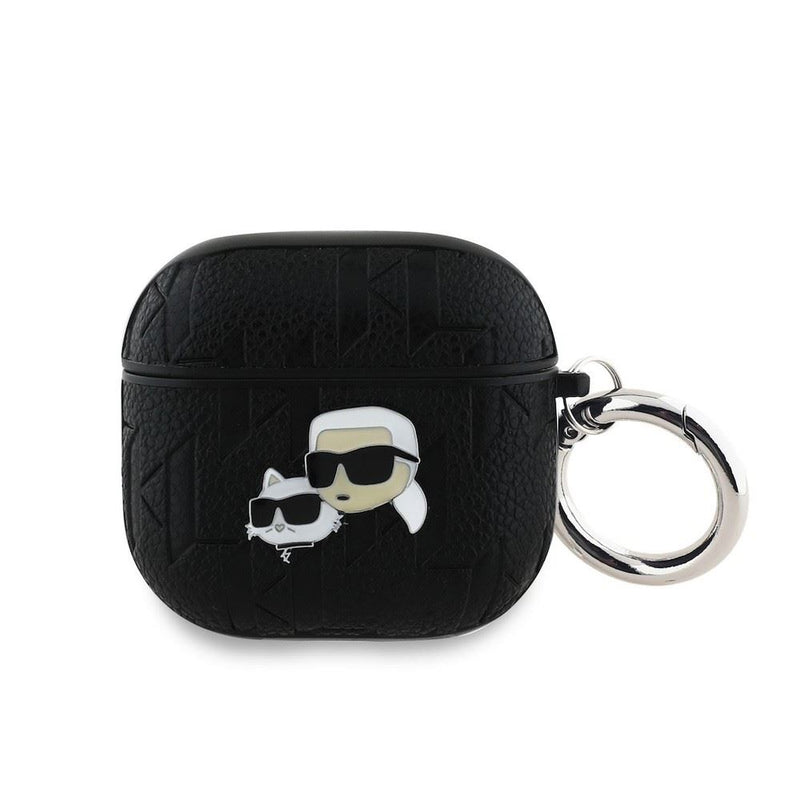 Karl Lagerfeld PU Embossed Karl and Choupette Heads Case for AirPods 4 Black - KLA4PGKCPK