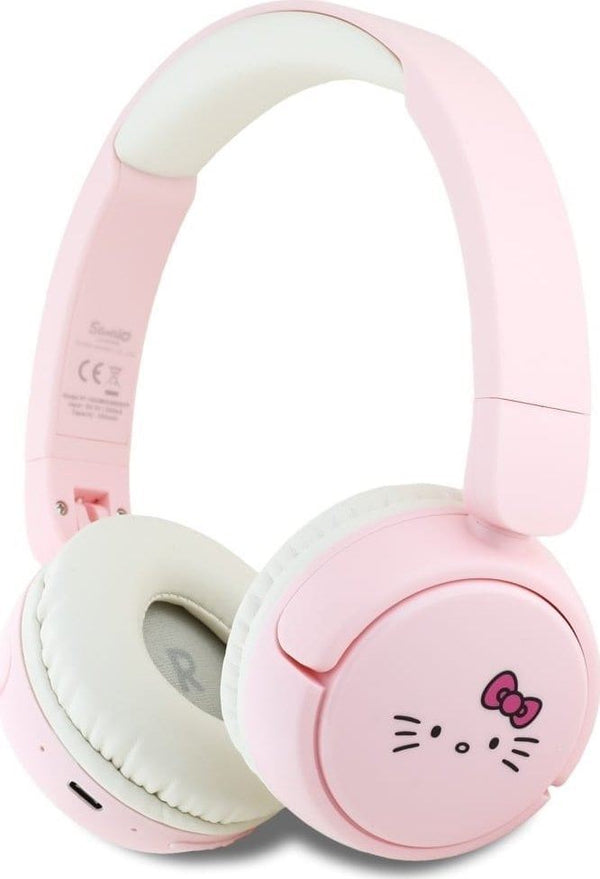Hello Kitty Face Logo Bluetooth Wireless Headphones Pink - HKOBHV6ROKFP