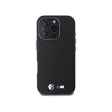 BMW Carbon Wrapped Metal Case with iPhone 16 Pro 6.3" Black - BMHCP16L23PUFWC