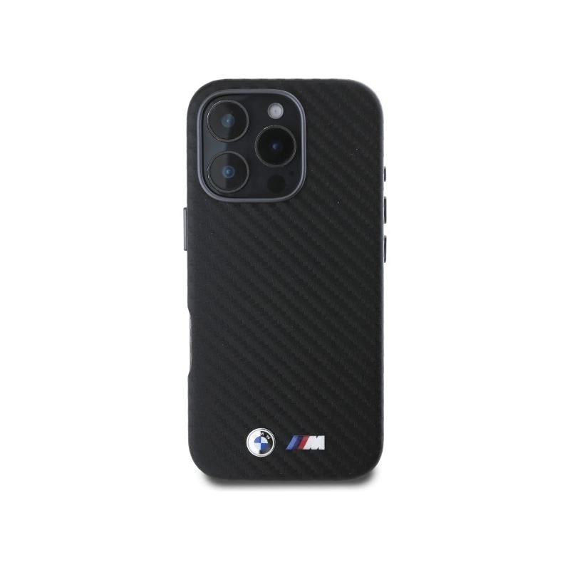 BMW Carbon Wrapped Metal Case with iPhone 16 Pro 6.3" Black - BMHCP16L23PUFWC