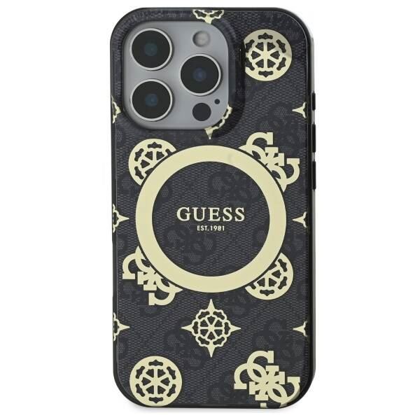 Guess IML Peony On 4G Background Case with MagSafe for iPhone 16 Pro Max 6.9" Black - GUHMP16XH4PYEEK