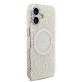 Guess IML Flowers Electro Pearl Strap Case with MagSafe for iPhone 17 6.3" White - GUHMP17SHCPOFPH
