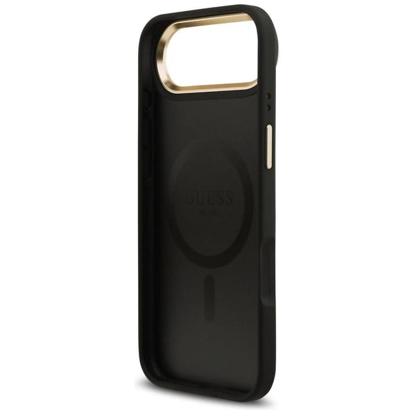 Guess PU Leather 4G Gold Frame Case with MagSafe for iPhone 17 Air 6.5" Black -GUHMP17MP4MSEGCK
