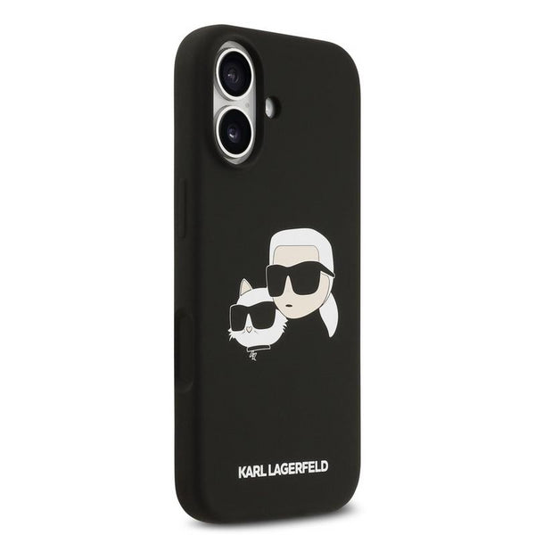 Karl Lagerfeld Liquid Silicone Double Head Case with MagSafe for iPhone 17 6.3" Black - KLHMP17SSKCHPPLK