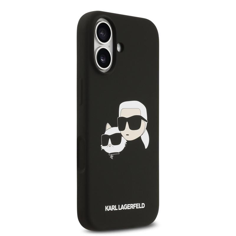 Karl Lagerfeld Liquid Silicone Double Head Case with MagSafe for iPhone 17 6.3" Black - KLHMP17SSKCHPPLK