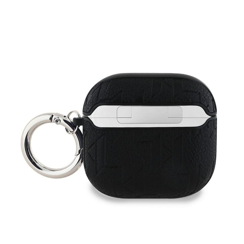 Karl Lagerfeld PU Embossed Karl and Choupette Heads Case for AirPods 4 Black - KLA4PGKCPK