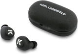 Karl Lagerfeld TWS Saffiano Logo ENC Earbuds Black - KLTWSPSALMK