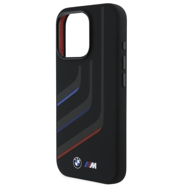 BMW M Series Silicone Turning Lines Case with MagSafe for iPhone 16 Pro 6.3" Black - BMHMP16L23SLIK