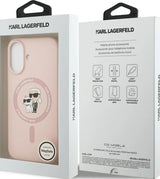 Karl Lagerfeld Liquid Silicone Karl and Choupette with MagSafe Case for iPhone 17 6.3" Pink - KLHMP17SSCMKCRHP