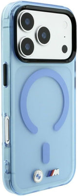 BMW M IML Frosted Metal Logo Trims Case with MagSafe for iPhone 17/18 Pro Max 6.9" Blue - BMHMP18X26HTFMILB