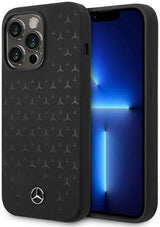 Mercedes Liquid Silicone Star Pattern Case with MagSafe for iphone 15 Pro 6.1" Black - MEHMP15LSIPBK
