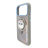 Nimmy Big Eye Cute Pet Silver Shaded Cat Face Case with Detachable MagSafe Grip for iPhone 17 Pro Max 6.9" Grey Blue - N-XDY-CXZJZH-IP17-PRO-MAX-023