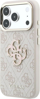 Guess 4G & Big Resin Logo Case for iPhone 17/18 Pro 6.3" Pink - GUHCP18L6P4SRMLP