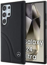 Mercedes Benz Genuine Leather Star Logo Case for Samsung Galaxy S24 Ultra 6.8" Black - MEHCS24L23RBCSK