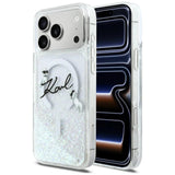 Karl Lagerfeld Liquid Glitter Karl Script Logo Case with MagSafe for iPhone 17 Pro 6.3" Clear - KLHMP17L6LKSCAMT