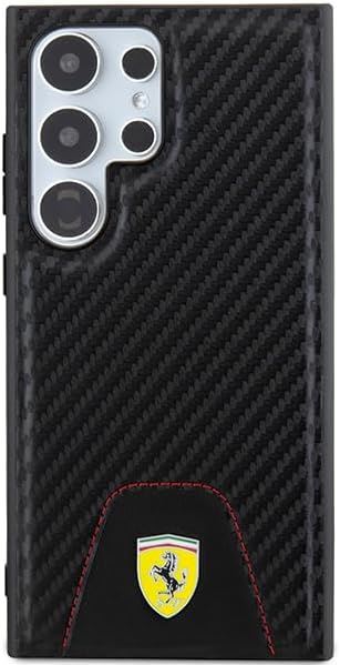 Ferrari Carbon Stitched Bottom Hard Case for Samsung Galaxy S24 Ultra 6.8" Black - FEHCS24LN3PUK
