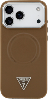 Guess Triangle Logo Case with MagSafe for iPhone 17 Pro Max 6.9" Brown - GUHMP17XPSDTSCMW