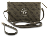Guess PU Big 4G Logo Universal Phone Pouch with Strap Brown - GUWPO5P4GP4GLW