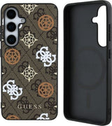 Guess 4G Printed Coloured Peony Pattern Case with MagSafe for Samsung Galaxy S25 6.2" Brown - GUHMS25SP4PWPW