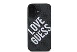 Guess 4G Big Love Logo Leather Case with MagSafe for iPhone 16 6.1" Black - GUHMP16SP4PLGWK