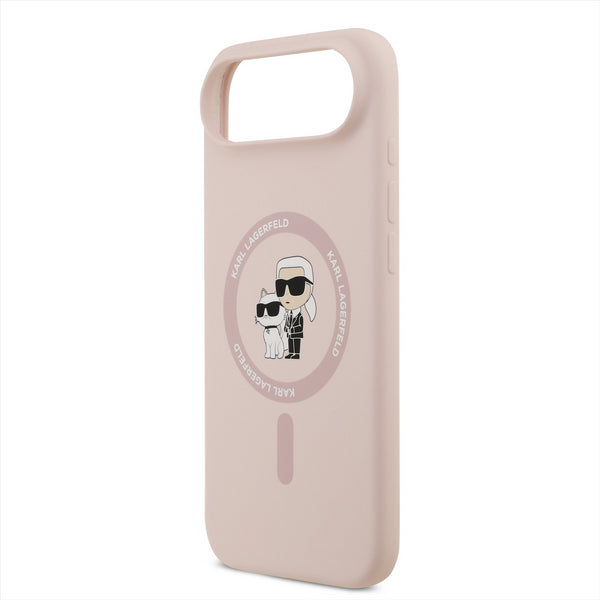 Karl Lagerfeld Liquid Silicone Karl and Choupette Case with MagSafe for iPhone 17 Air 6.5" Pink - KLHMP17MSCMKCRHP