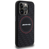 Mercedes AMG Carbon Pattern Liquid Silicone Case with MagSafe for iphone 15 Pro 6.1" Black - AMHMP15L23SMRK