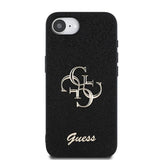 Guess PU Fixed Glitter 4G Metal Logo Case for iPhone 16e 6.1" Black -  GUHCPSE4HG4SGK