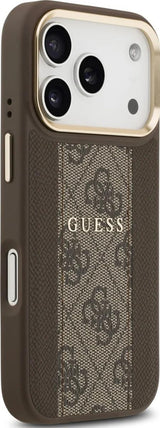 Guess 4G Stripe Case with MagSafe for iPhone 17 Pro 6.3" Brown - GUHMP17LPG4SEMCW