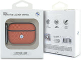 BMW Textured Sign Kevlar Metal Logo Case for AirPods Pro 3 Orange - BMAP326PTKLO