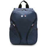 BMW M Series Nylon Pockets 16" Backpack with Metal Logo Navy Blue - BMBP15PNYPOV