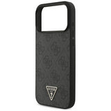 Guess 4G Triangle Logo With Pearl Strap MagSafe Case for iPhone 17 Pro Max 6.9" Black - GUHMP17XP4TSDPPSK