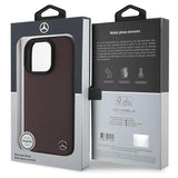 Mercedes MB Wood Imitation Leather Case with MagSafe for iPhone 16 Pro Max 6.9" Red - MEHMP16X23RBGVR