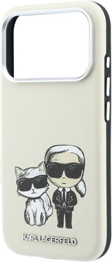 Karl Lagerfeld Smooth PU Leather Case with Sketch Print and MagSafe for iPhone 17/18 Pro Max 6.9" Beige - KLHMP18X6PWKCIDE