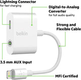 Belkin 3.5 mm Audio + Charge Rockstar Adapter White - F8J212btWHT