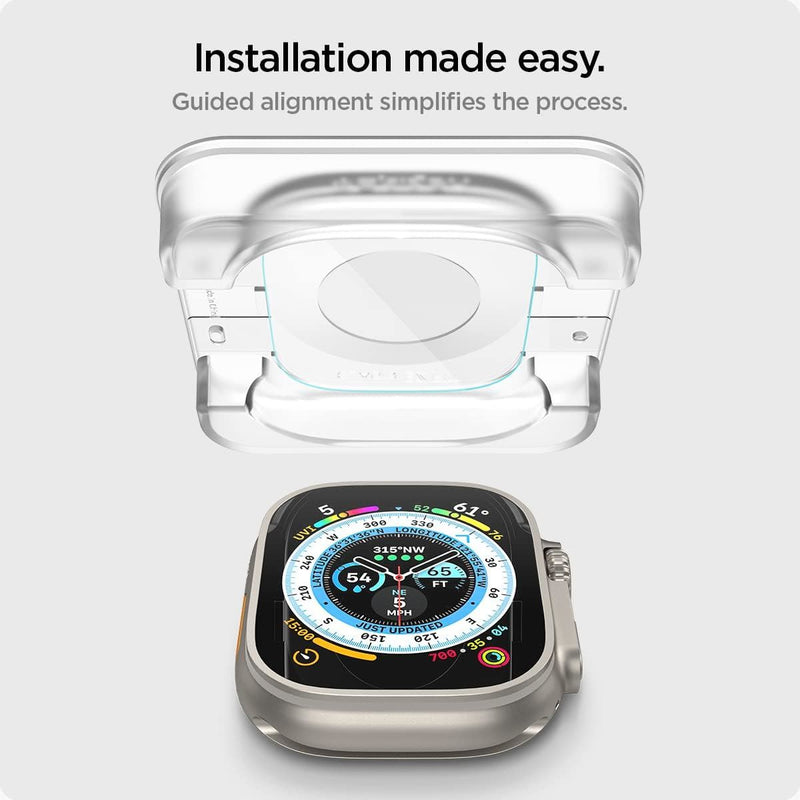 Spigen Glastr EZ Fit HD Screen Protector for Apple Watch Ultra Series 49mm 2 Pack - AGL05556