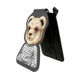 Nimmy Fashion & Cute Black Bear Series Embroidery Magnetic Stand with MagSafe Grey - N-CXMC-ZJKT-11-A