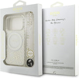 Guess IML Flowers Electro Pearl Strap MagSafe Case for iPhone 17/18 Pro 6.3" White - GUHMP18LHCPOFPH