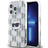 Karl Lagerfeld IML Choupette Head & Monogram Case for iPhone 15 Pro Max 6.7" Clear - KLHCP15XHKLPCHT