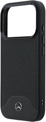 Mercedes Benz Wood Effect and Curve Leather Case with MagSafe for iPhone 17 Pro Max 6.9" Black - MEHMP17X25PCBPWK
