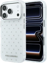 Karl Lagerfeld IML Rhinestones Allover and Electroplated Logo Case for iPhone 17/18 Pro Max 6.9" White - KLHCP18X6HCRDKLH