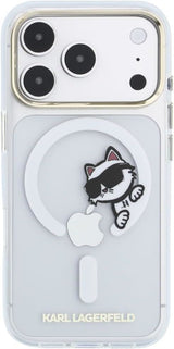 Karl Lagerfeld Peekaboo Logo Case with MagSafe for iPhone 17/18 Pro 6.3" Clear - KLHMP18L6HCPSCT