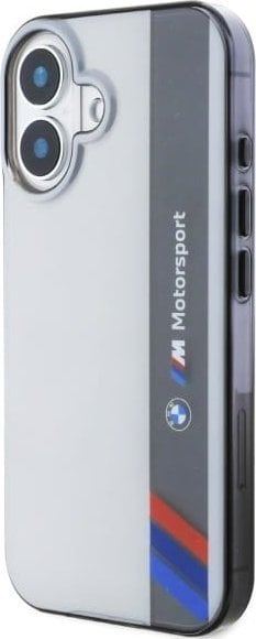 BMW Motosport IML Vertical Stripe Case for iPhone 16 6.1" Grey - BMHCP16S23HTFEG