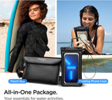 Spigen Aqua Shield Waterproof Dry Bag and Waterproof Universal Phone Pouch Up to 6.9" Black- AMP04533