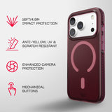 Tech21 Evo Crystal Stain Finish Case with MagSafe for iPhone 17/18 Pro 6.3" Cherry - T21-11653