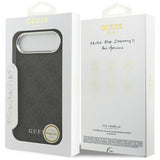 Guess PU Leather 4G Logo Silver Frame Case for iPhone 17 Air 6.5" Black - GUHMP17MP4GSSMCK