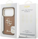 Guess PU Grained 4G Logo Stand Camera Frame Case for iPhone 17 Pro 6.3" Brown - GUHCP17LPCS4GSW