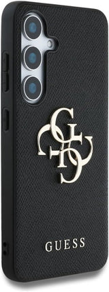Guess Grained Big 4G Logo Small Classic Logo Case for Samsung Galaxy S25 6.2" Black - GUHCS25SPGT4MBK