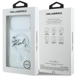 Karl Lagerfeld Liquid Glitter Karl Script Logo Case with MagSafe for iPhone 17 Pro Max 6.9" Clear - KLHMP17X6LKSCAMT