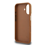 Guess PU Grained 4G Logo Stand Camera Frame Case for iPhone 16 6.1" Brown - GUHCP16SPCS4GSW